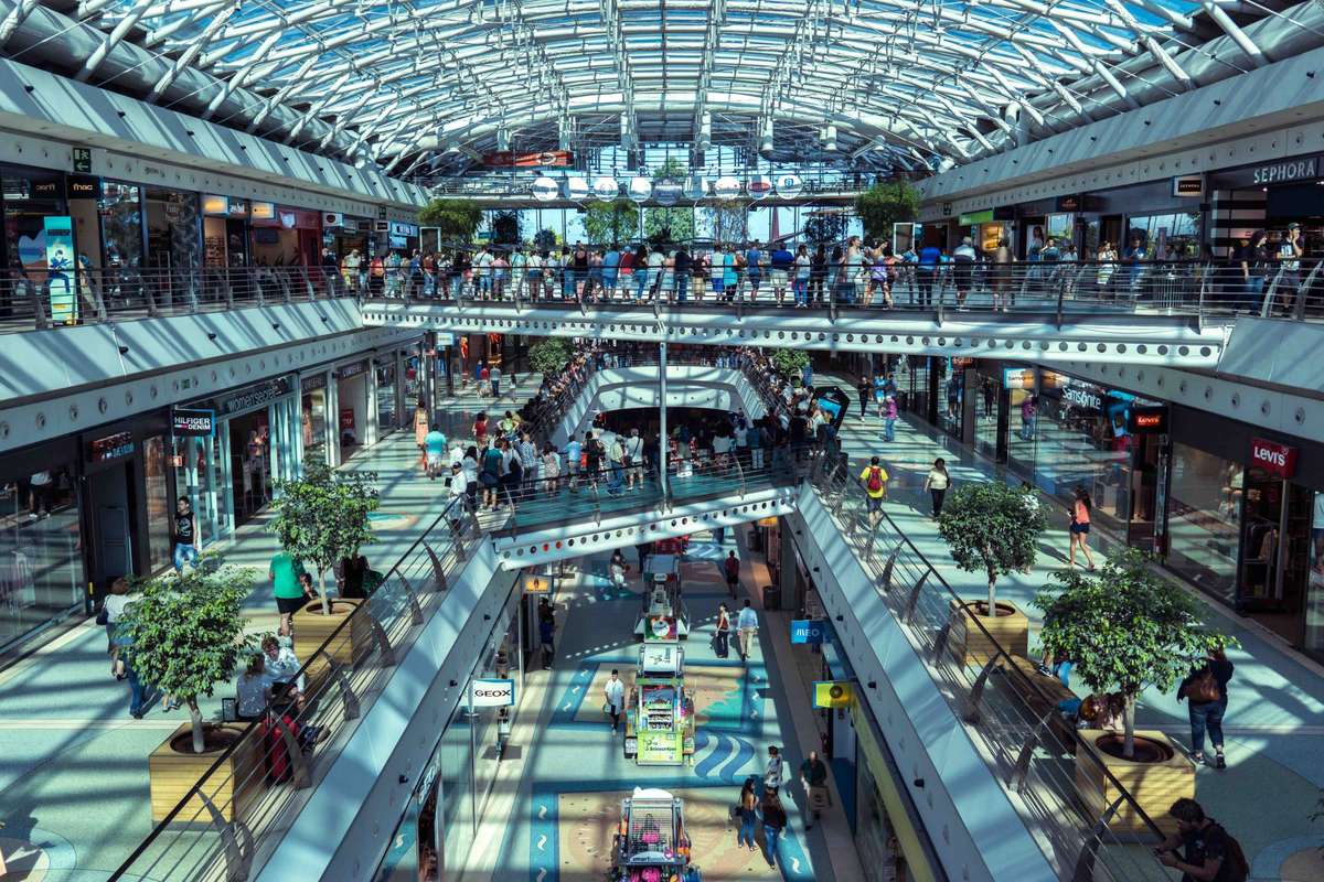Atrium of a modern shopping centre